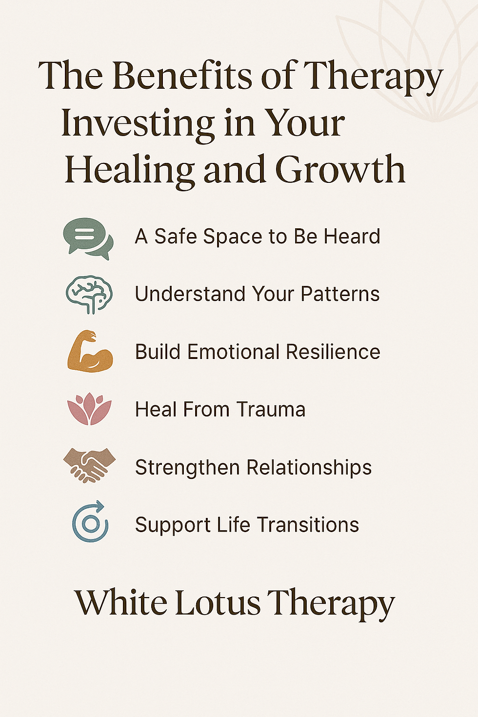 The Benefits of Therapy: Investing in Your Healing and Growth