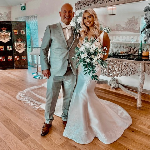 real essex bride in enzoani wedding dress