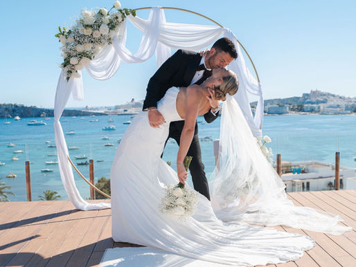 Leah’s Chic Ibiza Wedding in Maggie Sottero Khloe