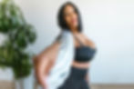 curvy woman wearing black underwear for big bust