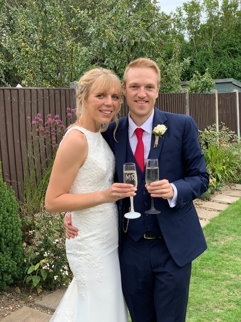 real bride and groom in essex