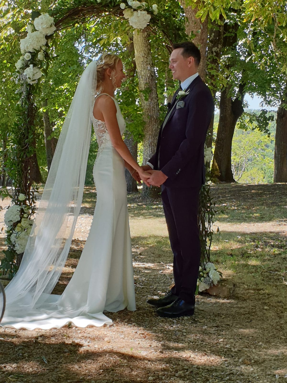real bride and groom on wedding day during corvid 19