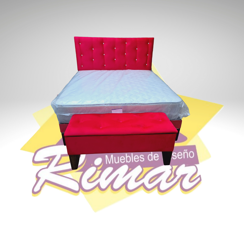 Miniatura: Combo 2 plazas Rojo Felpa Boton Diamante