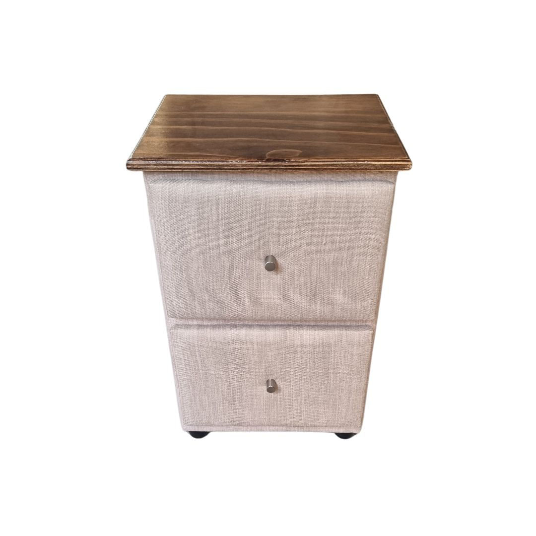 Velador Doble Cajon Crudo Lino 65x40x48 Rimar.