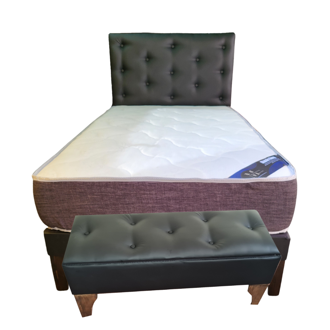 Combo plaza y media Negro Cuero p u