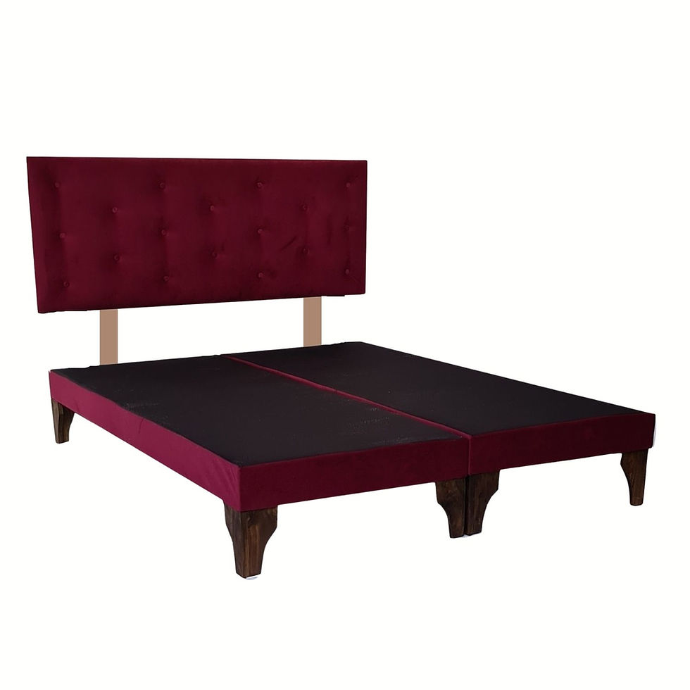 Miniatura: Base dividida + respaldo 2 plazas Vino Tinto Felpa