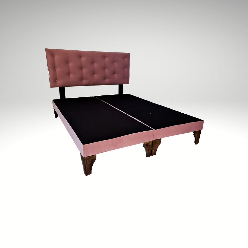 Miniatura: Base dividida + respaldo 2 plazas Palo Rosa Felpa