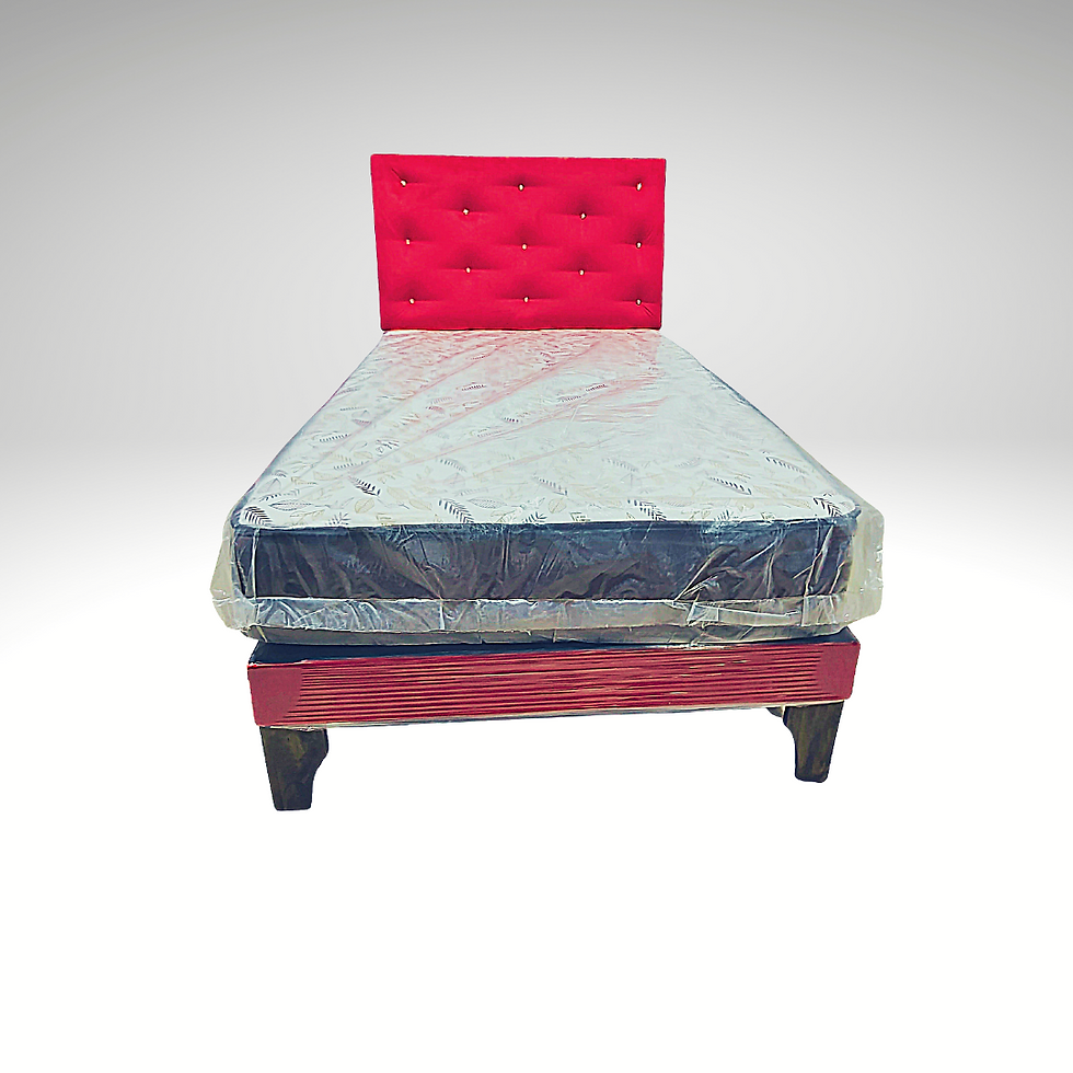 Miniatura: Cama plaza y media Colchon MARVER Rojo Felpa Diamante