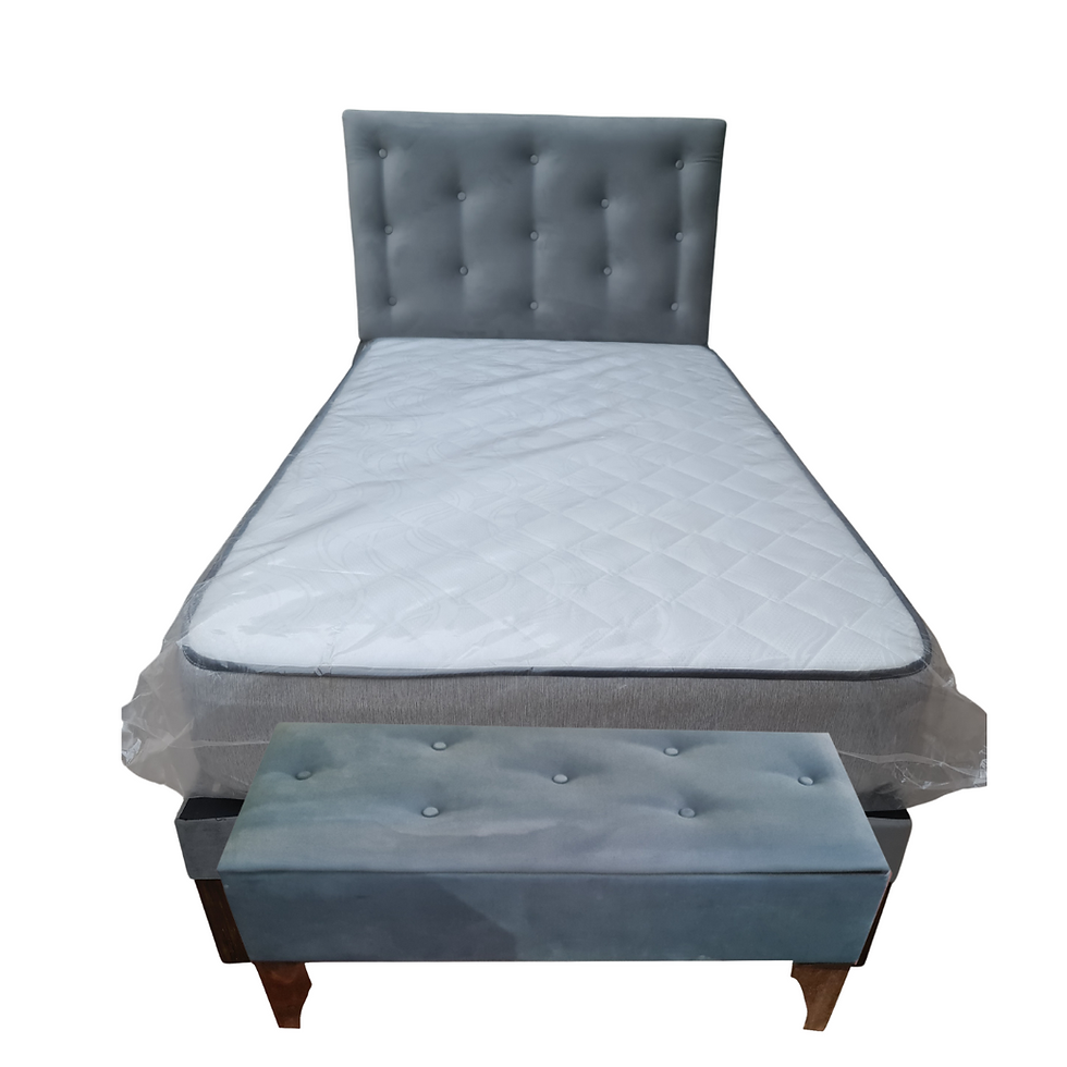 Combo plaza y media Gris Claro Felpa