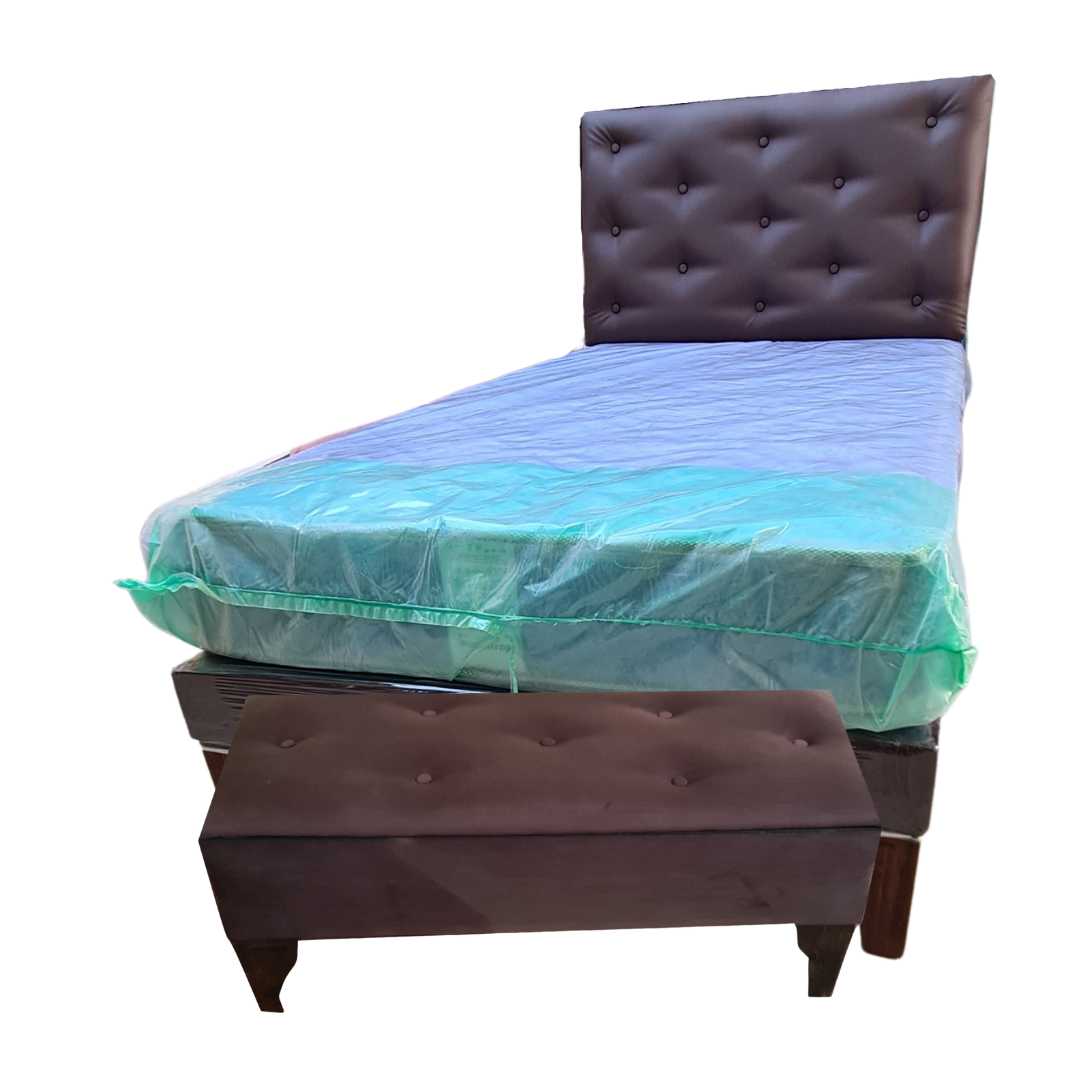 Combo plaza y media Chocolate Cuero p.u