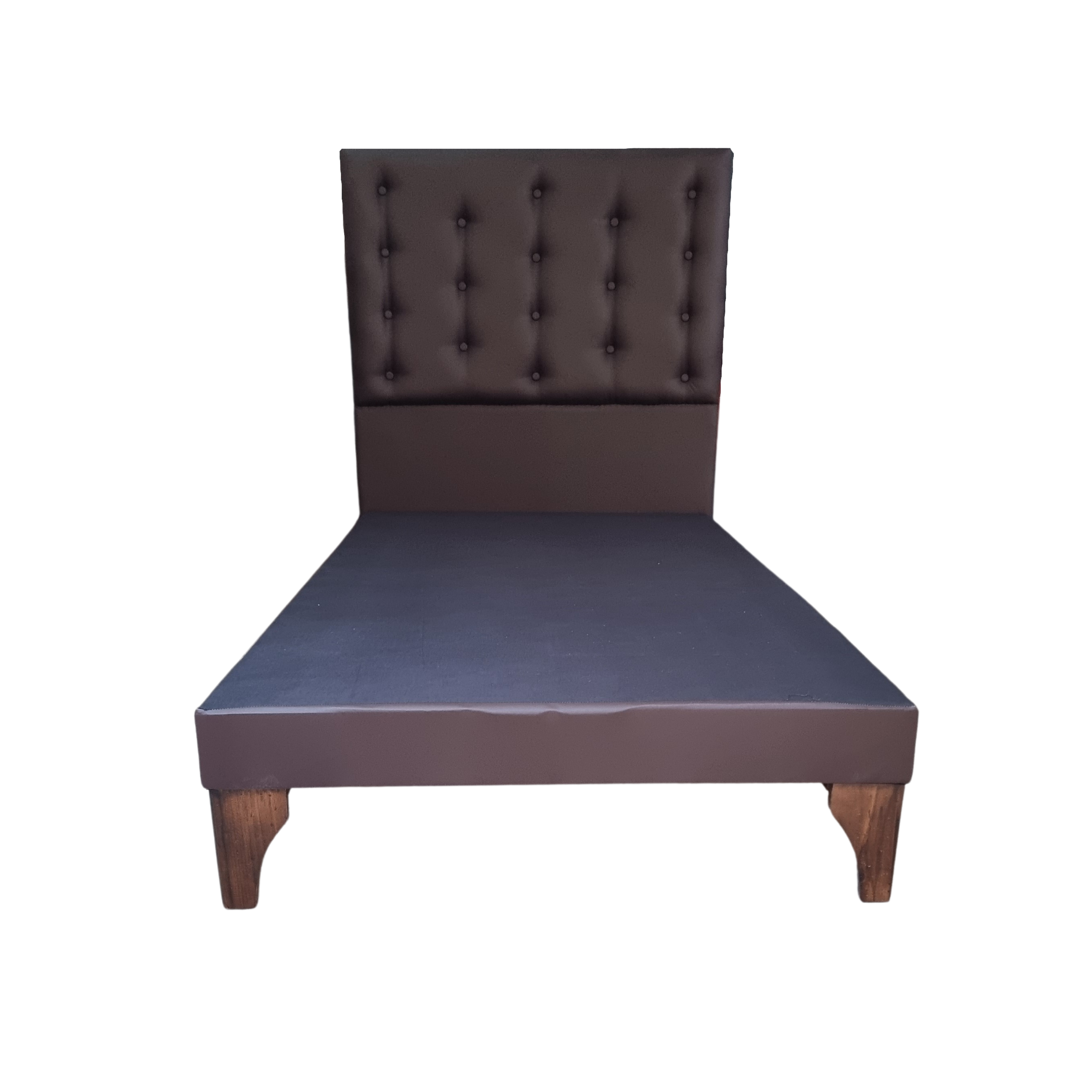 Base 1 plaza + Respaldo a Piso Chocolate Cuero