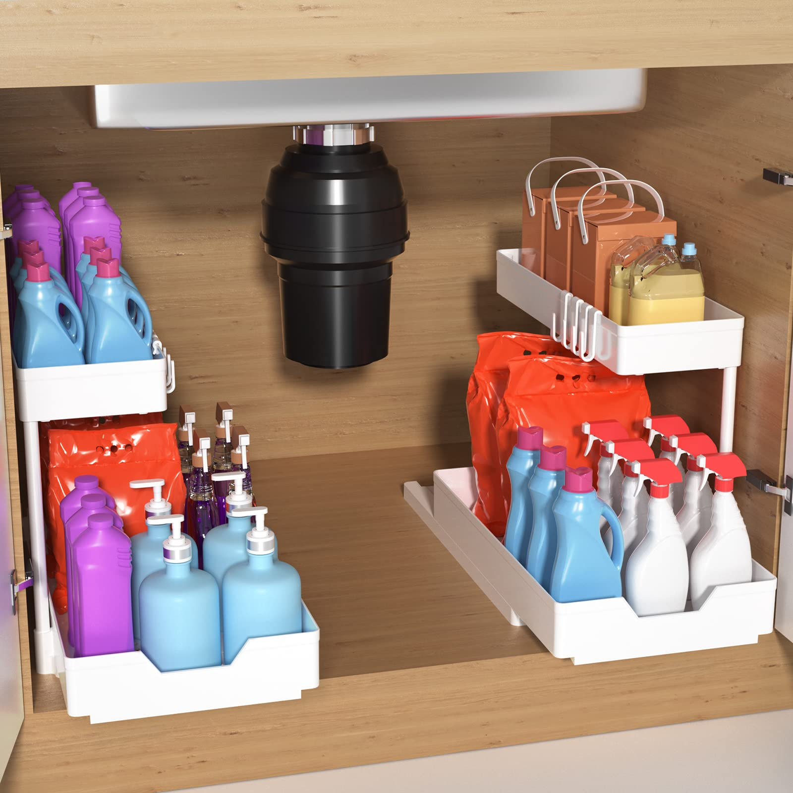 Minimalist Studio Under Sink Organizers and Storage L-Shape Kitchen Bathroom Org