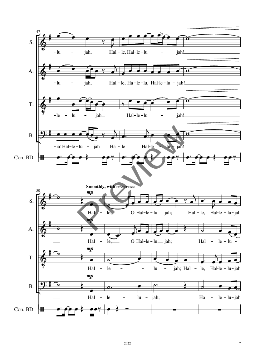 Thumbnail: Hallelujah (SATB + Bass Drum)