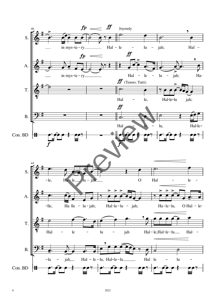 Thumbnail: Hallelujah (SATB + Bass Drum)