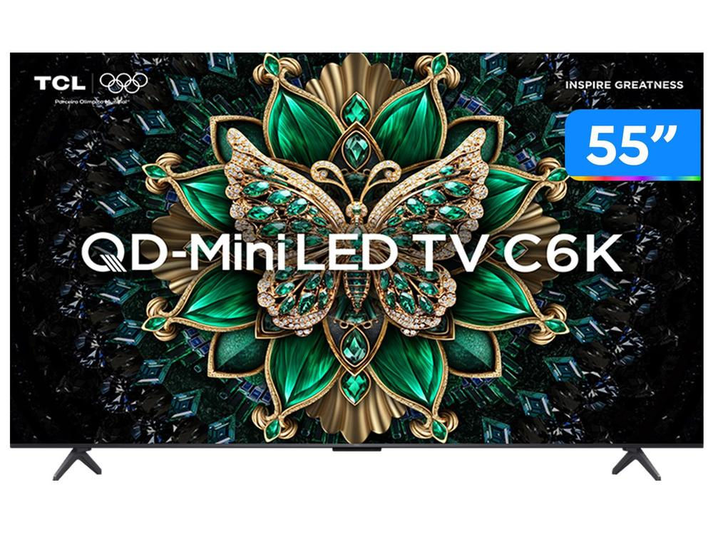 Smart Tv 55\" Tcl 4K Uhd Miniled 55C6K 120Hz Google Tv Aipq Google Assistant 4 H