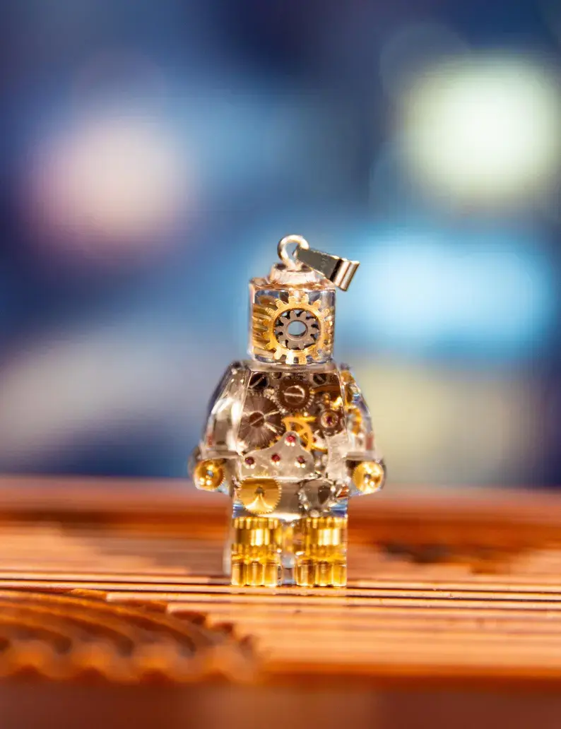 Thumbnail: Cyberpunk Necklace with Mechanical Robot Pendant, Unique Circuit Necklace