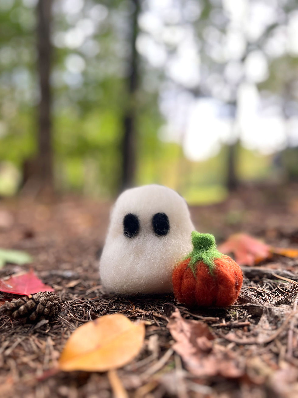 Needle Felted Ghost + Pumpkin Workshop