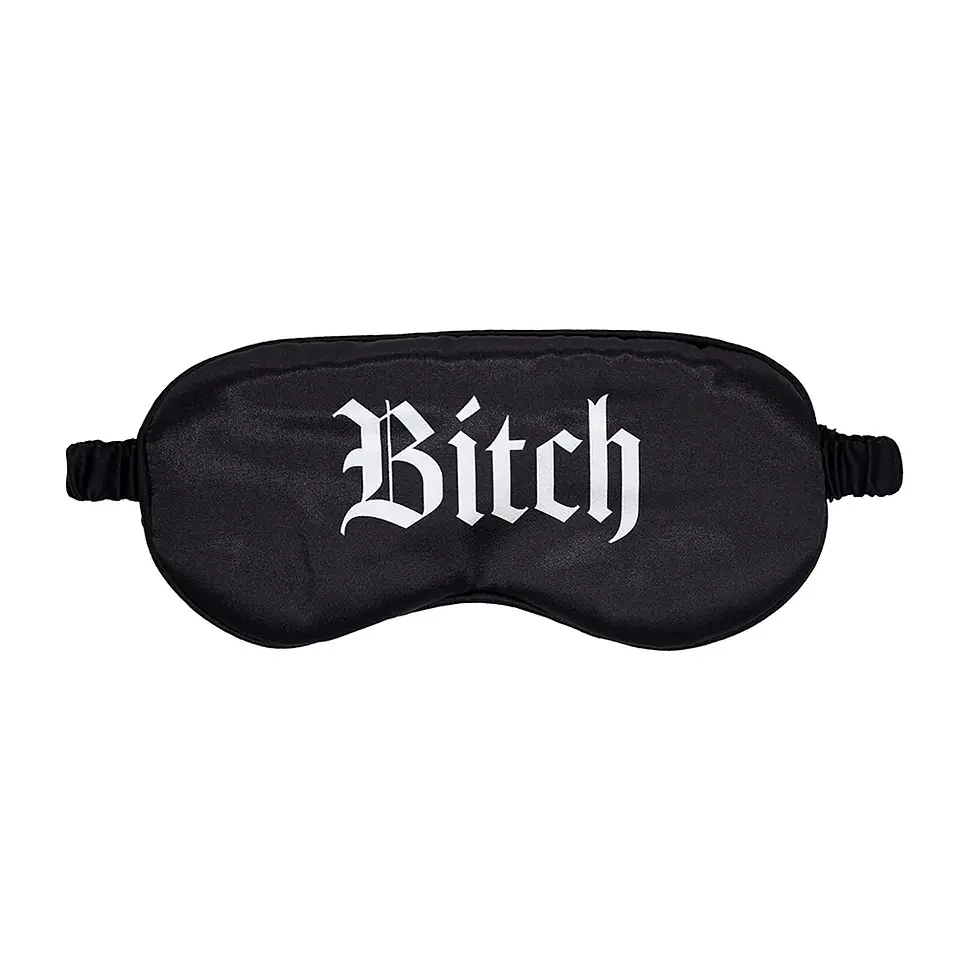Bitch Printed Mask Satin Black