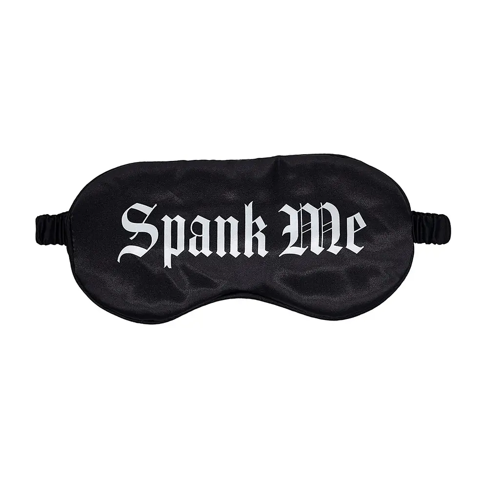 Spank Me Printed Mask Satin Black