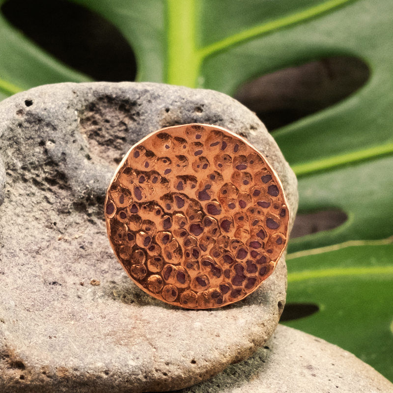 Miniature : Bague en cuivre Plateau Martelée