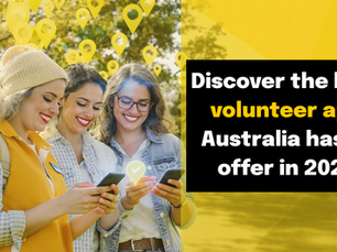 Three smiling women using smartphones outdoors with digital location pins floating above, illustrating the best volunteer app Australia offers in 2025 for community engagement and volunteer management.