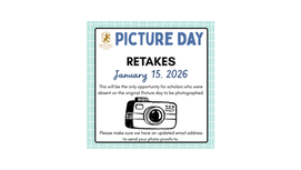 Picture day retakes will happen on 1/15/26.