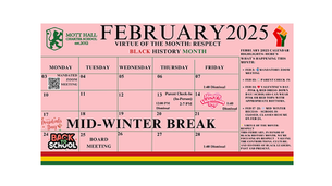 February 2025 School Calendar is now available.