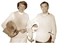 DFCD Diplom-Fechtmeisterin Lilo Grasses und Fechtmeister Fritz Eggert (Foto 1950)