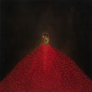 Pintura A Florista da série “expressões” de Paulo Ponte. Tinta acrílica em tela. Arte contemporânea.