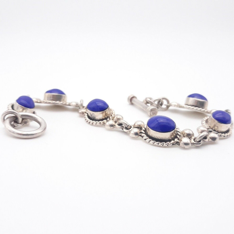 Thumbnail: Sterling Silver Blue Enamel Bracelet
