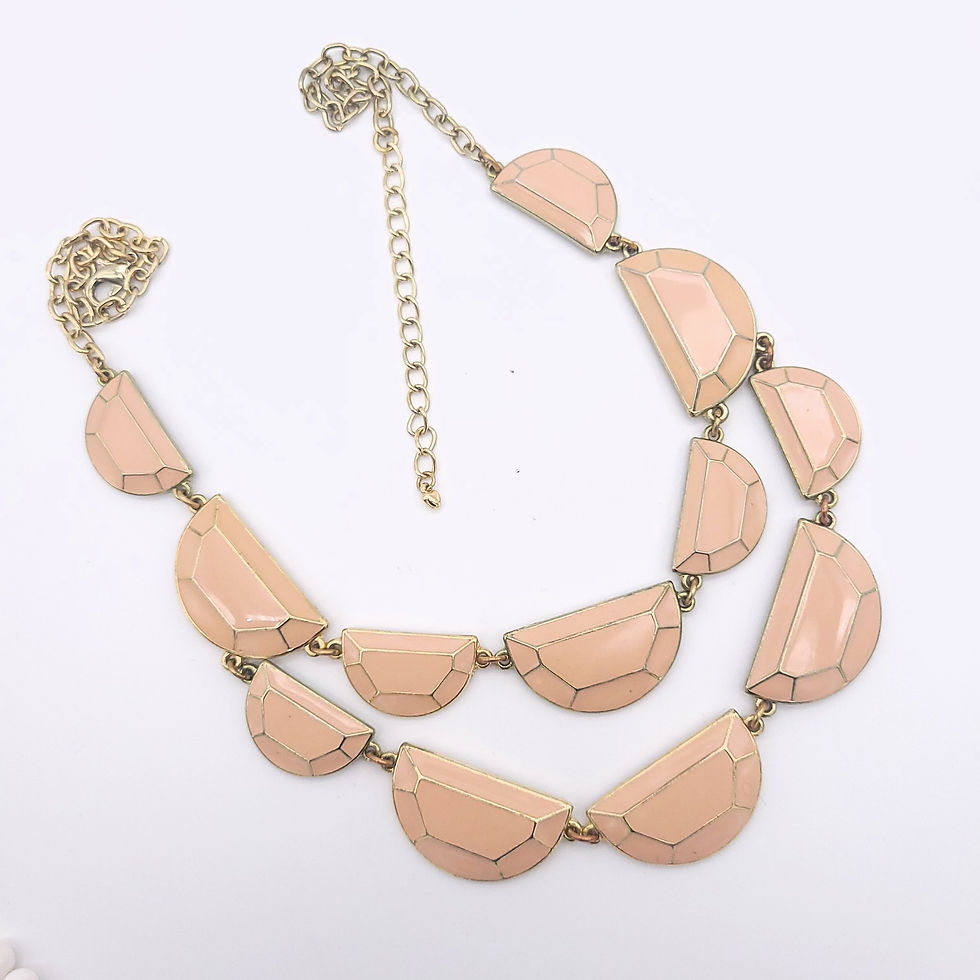 Thumbnail: 90s Jumbo Pink Enamel Necklace