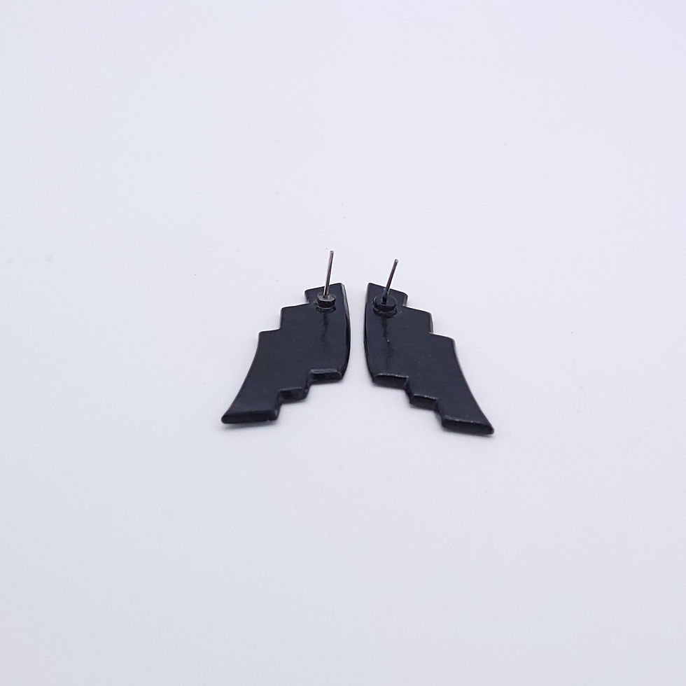 Thumbnail: 80s Guilloche Enamel Panel Earrings