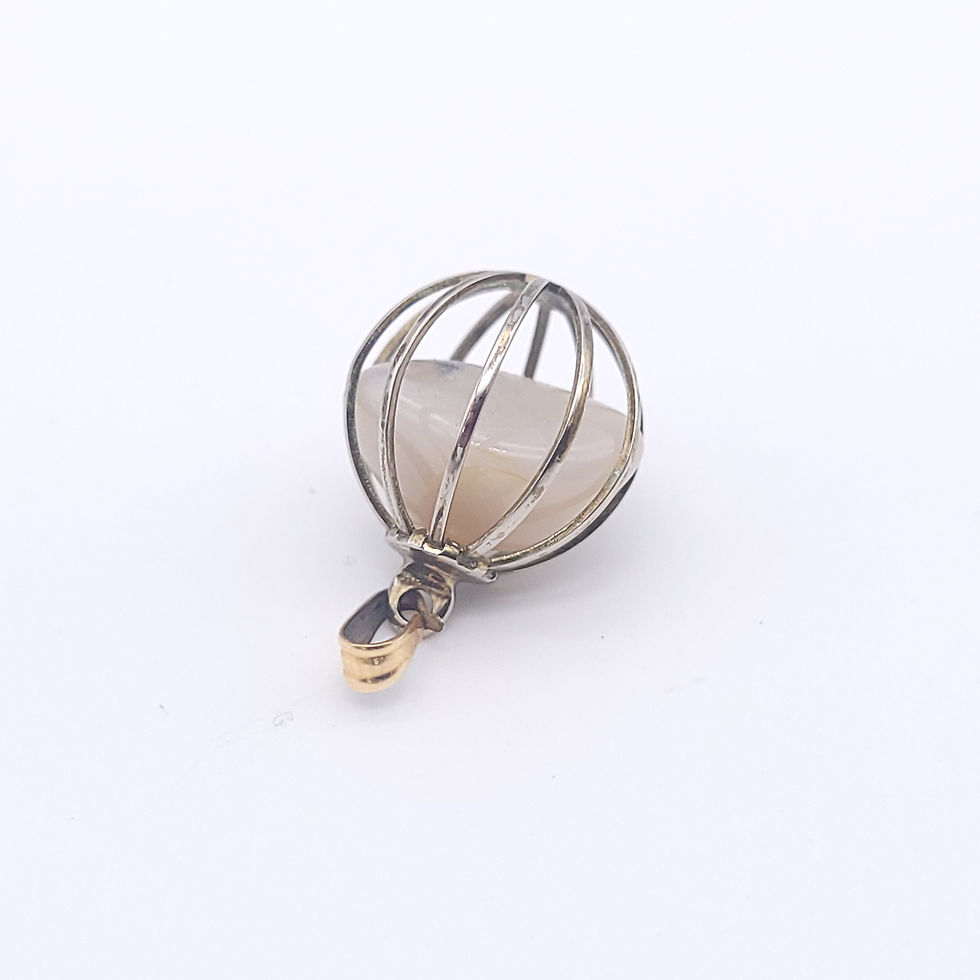 Thumbnail: Sterling Caged Rose Quartz Charm