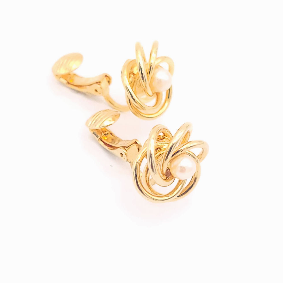 Thumbnail: 80s/90s  Pearl Swirl Earrings