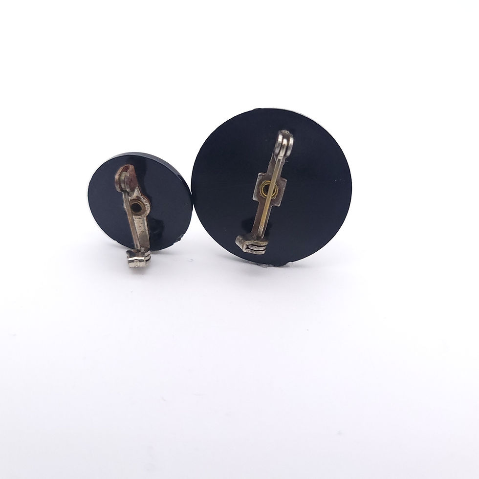 Thumbnail: Vintage Black & White Cameo Brooches