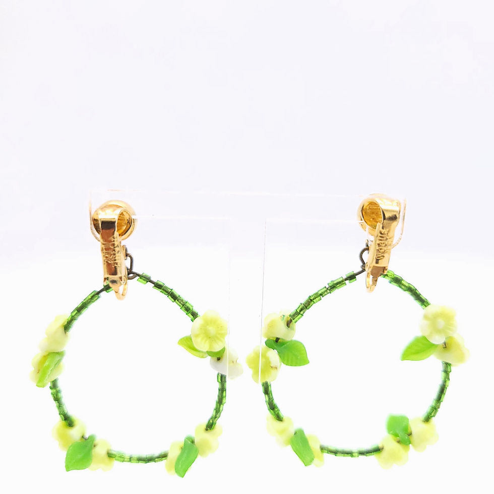 Thumbnail: 60s Vogue Neon Flower Hoop Earrings