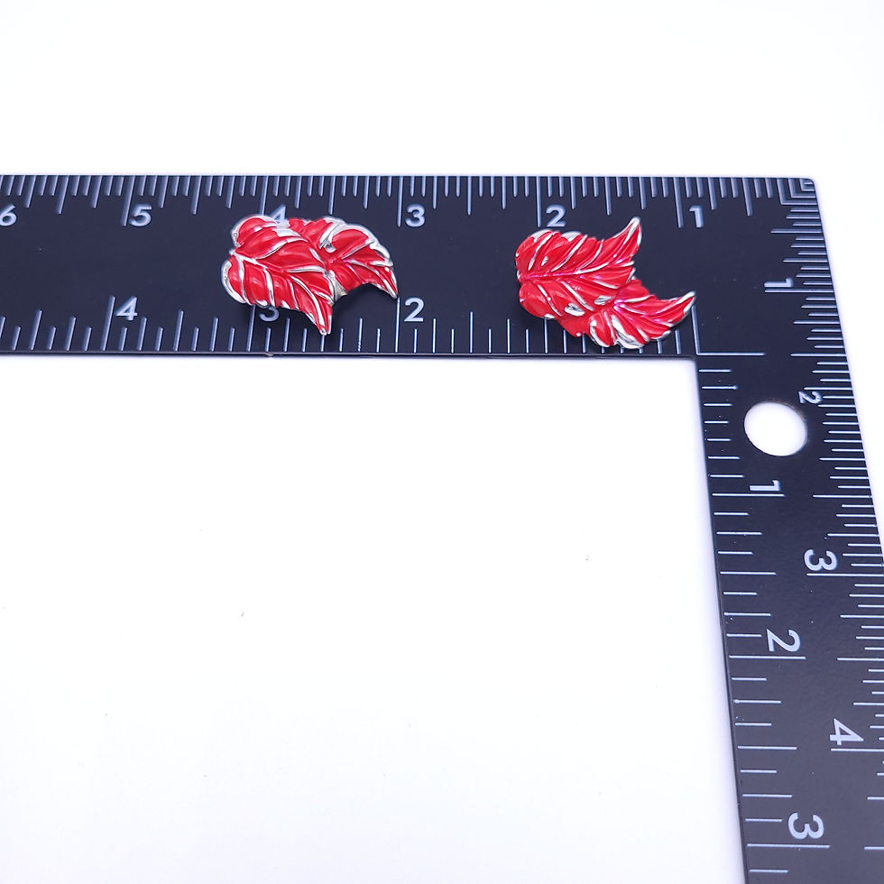 Thumbnail: 70s Red Enamel Demi Parure