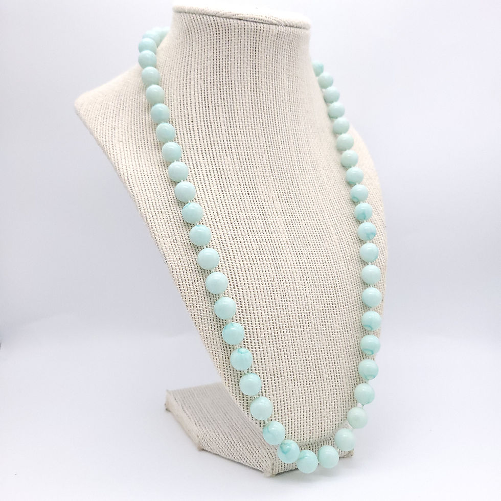 Thumbnail: 60s Pastel Blue Beaded Necklace