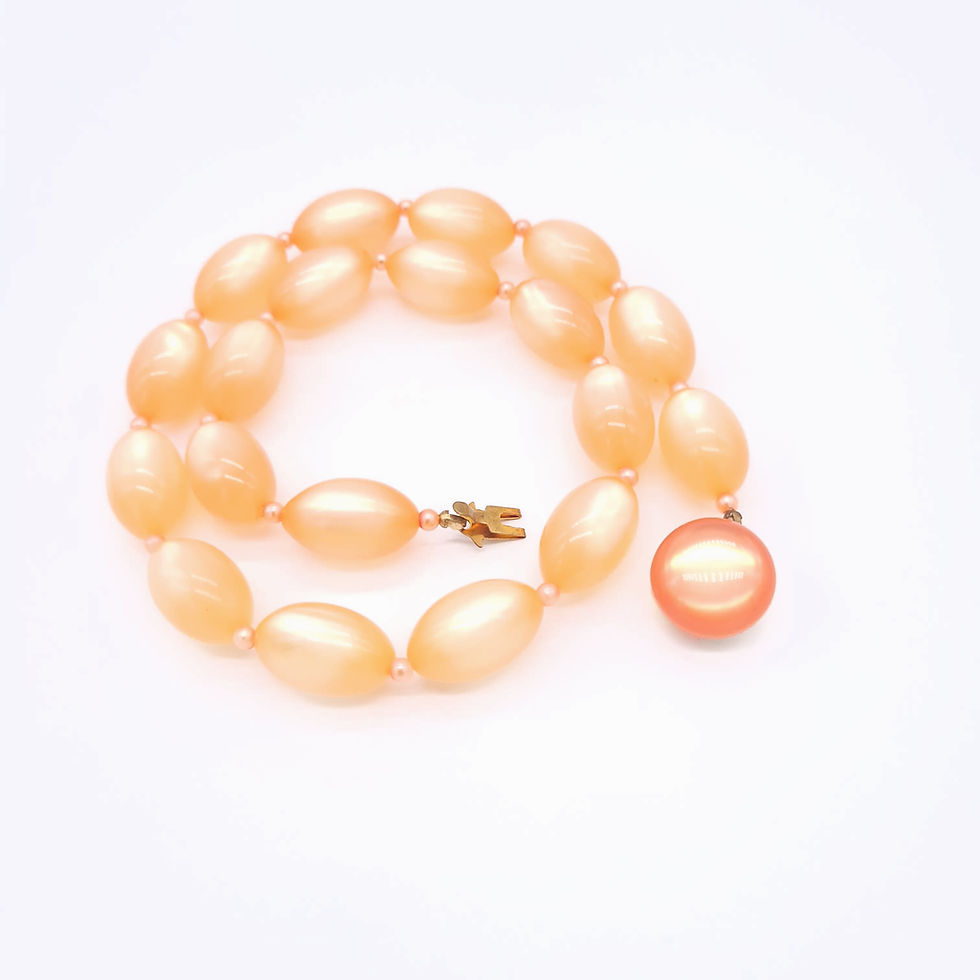Thumbnail: 50s Peachy Beaded Necklace