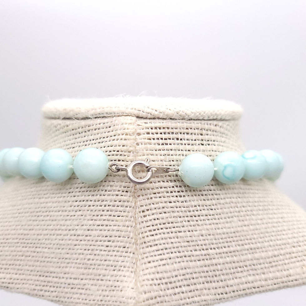 Thumbnail: 60s Pastel Blue Beaded Necklace