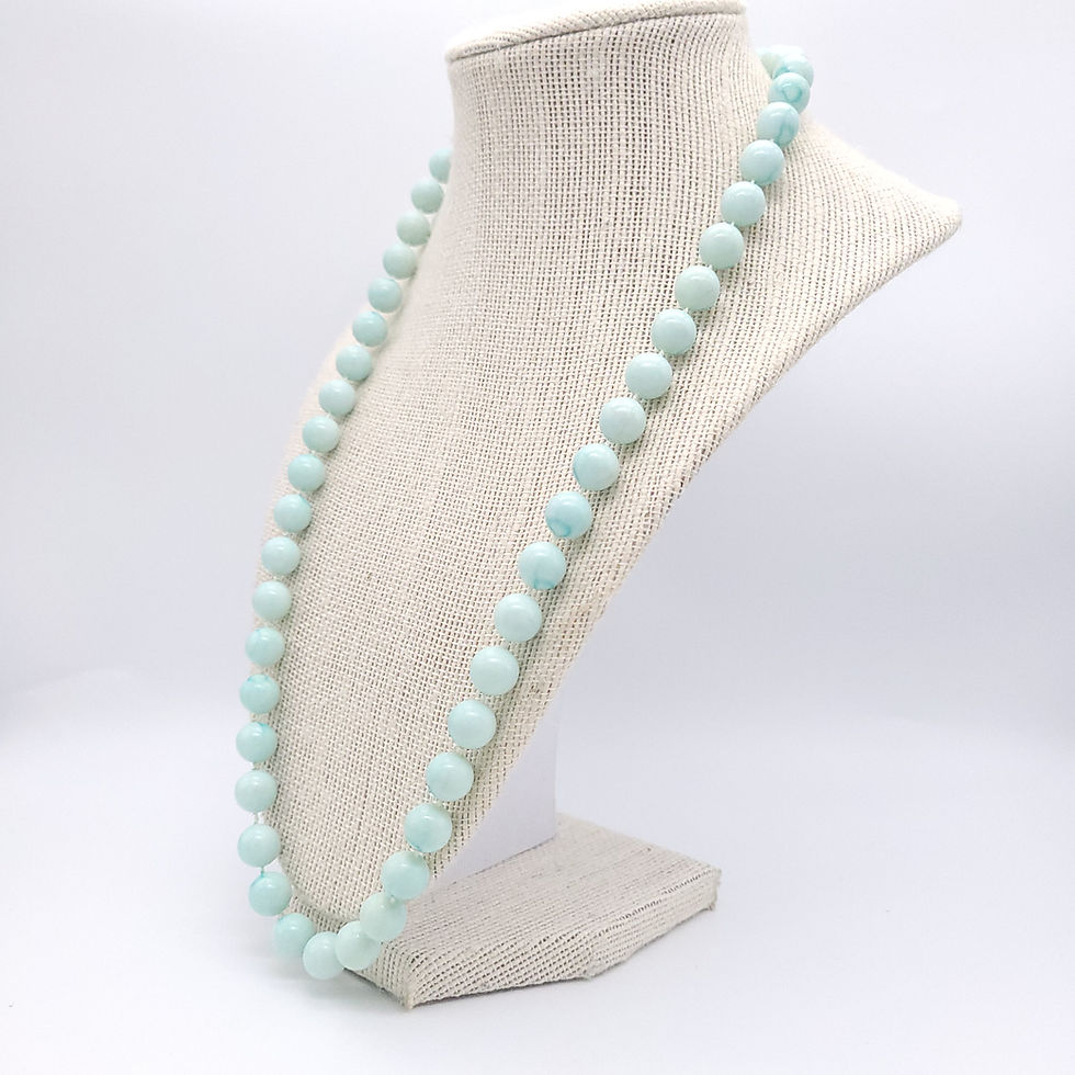 Thumbnail: 60s Pastel Blue Beaded Necklace