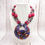 Thumbnail: Statement Beaded Necklace with Disk Pendant