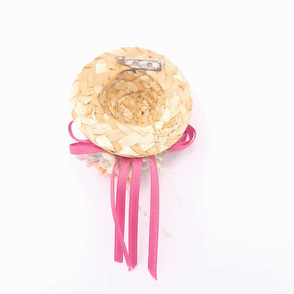 Thumbnail: Vintage Miniature Straw Hat Pin