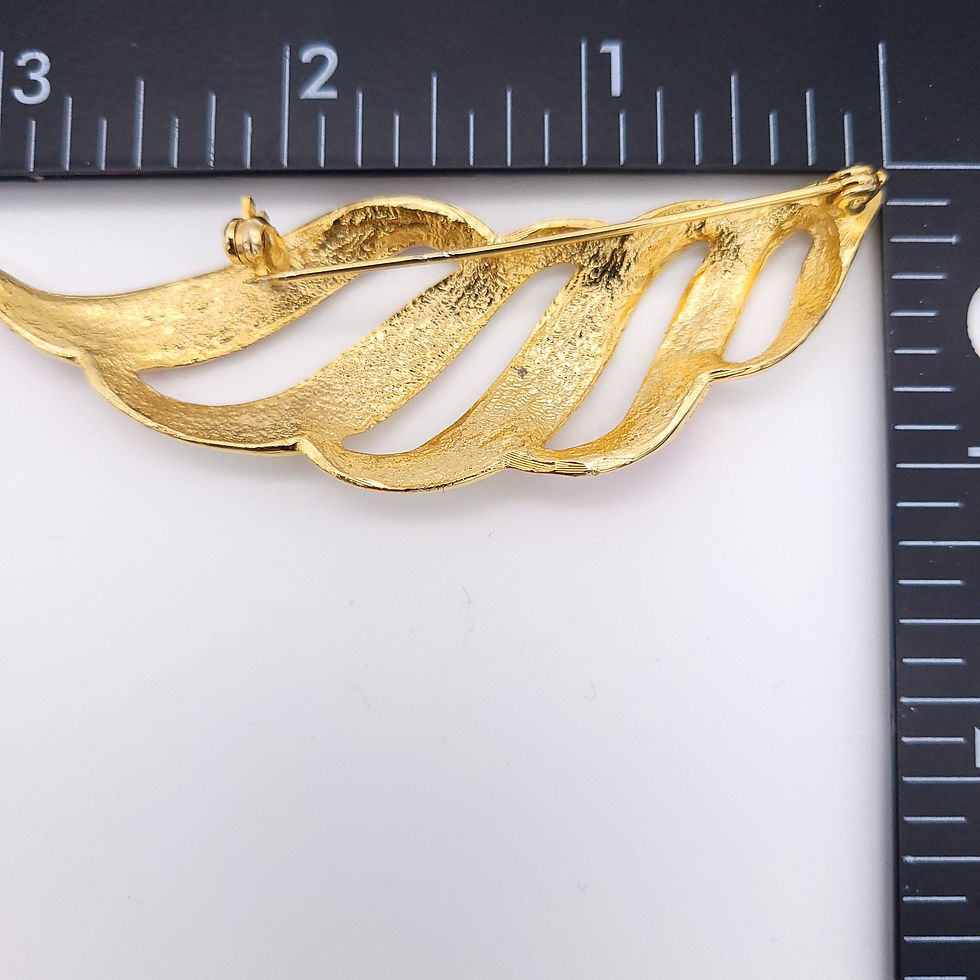 Thumbnail: 80s Red and Cream Enamel Brooch