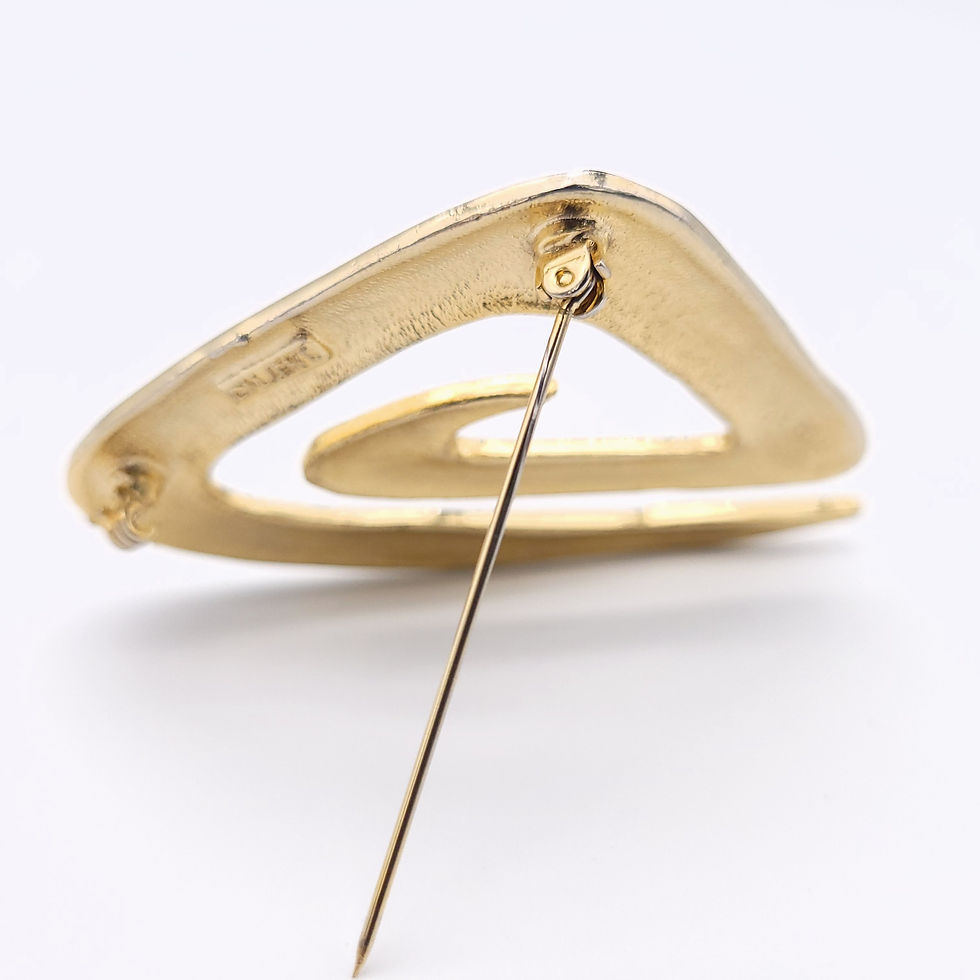 Thumbnail: 80s M.J. Ent Triangle Swirl Brooch