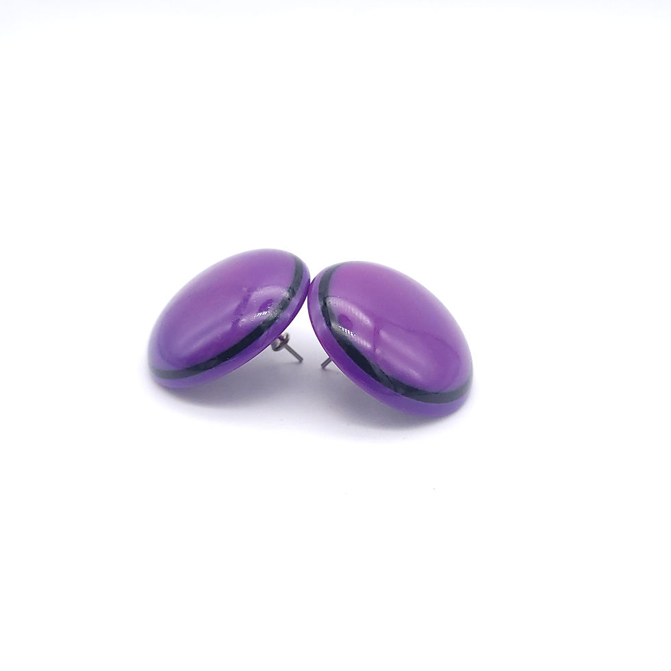Thumbnail: Vintage Purple Round Earrings