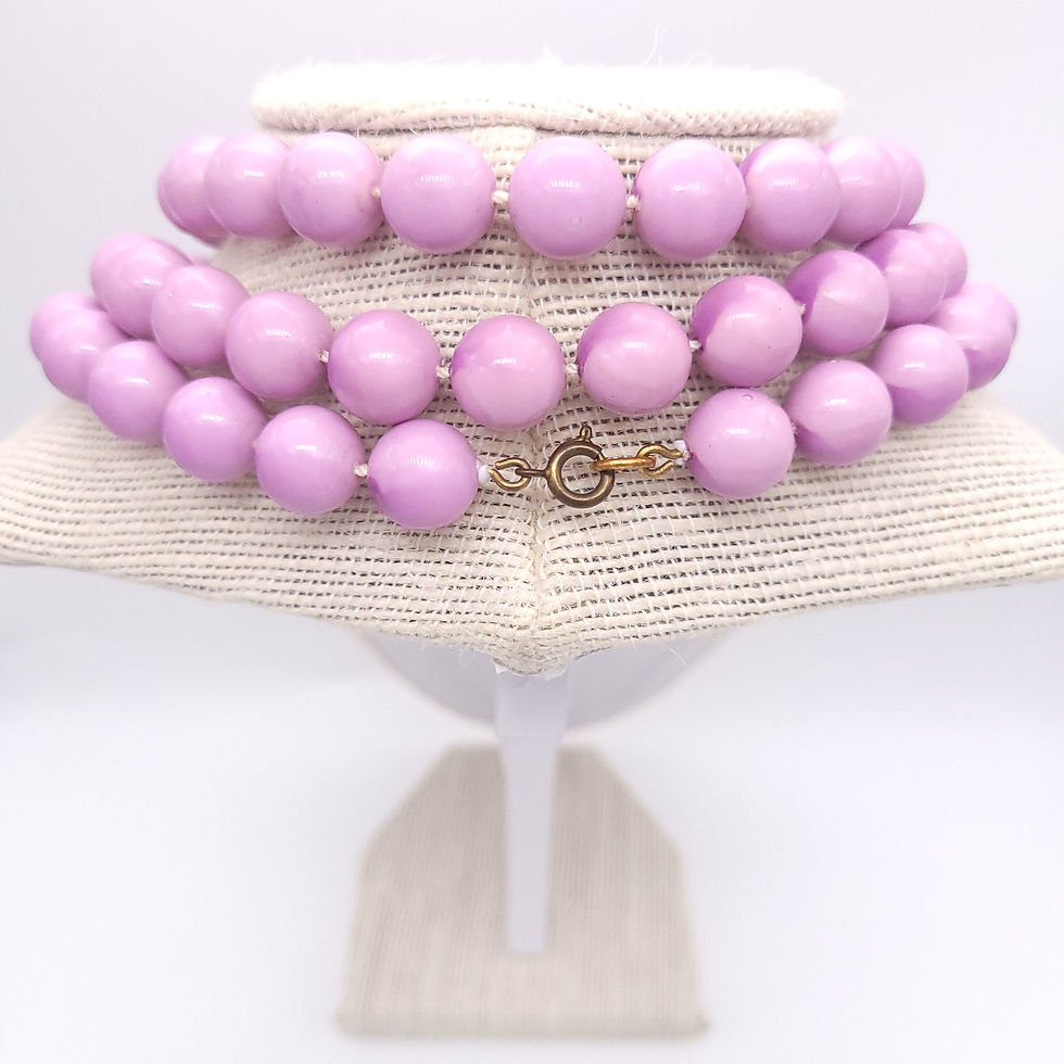 Thumbnail: 60s Purple Beaded Necklace