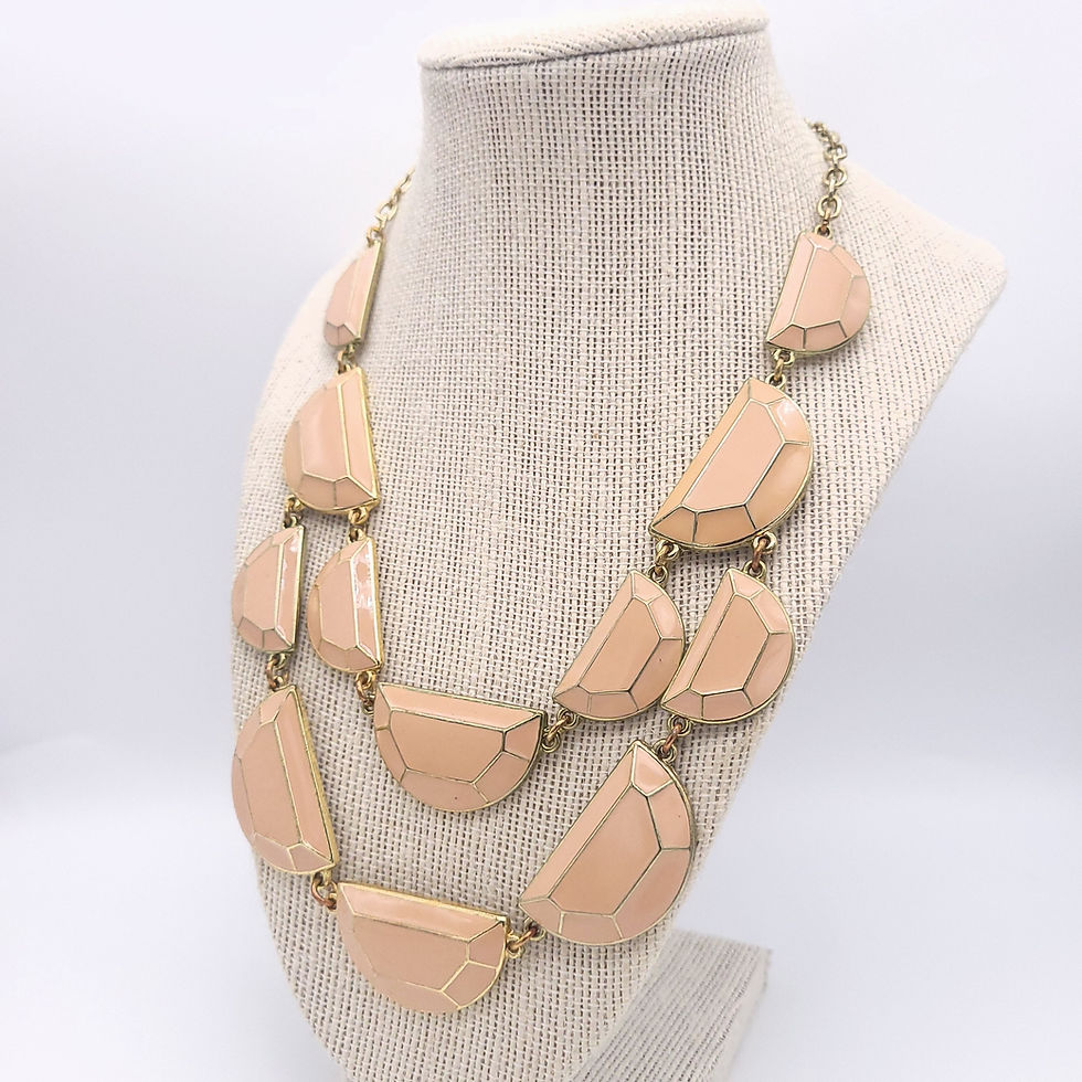 Thumbnail: 90s Jumbo Pink Enamel Necklace