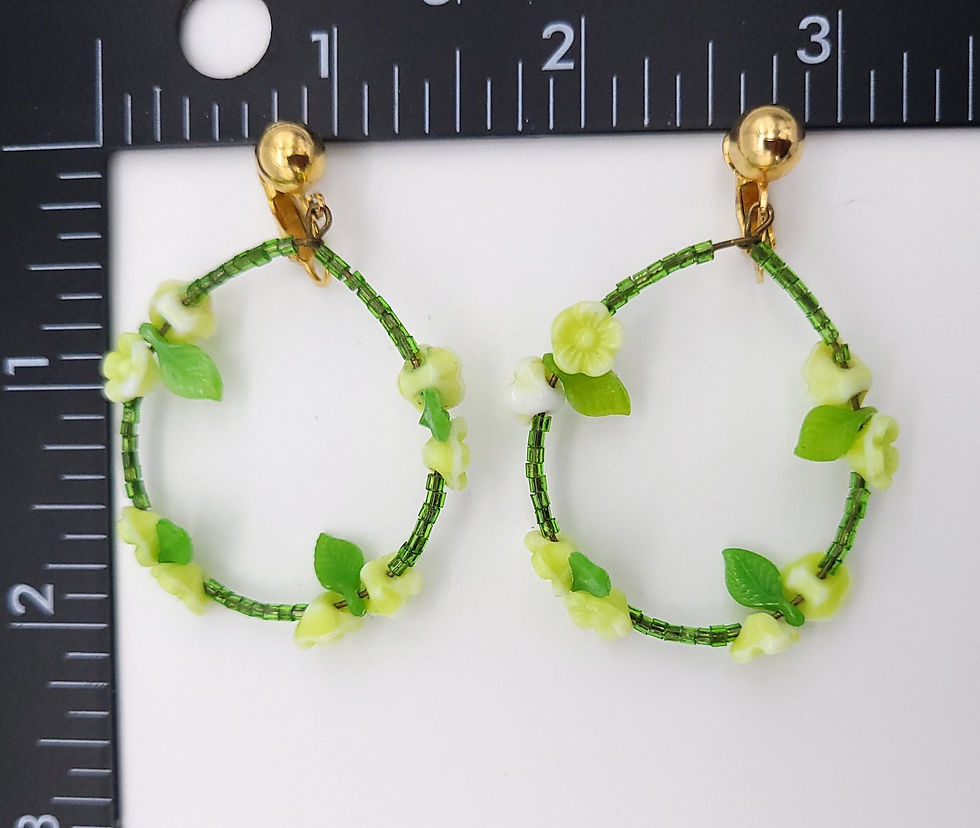 Thumbnail: 60s Vogue Neon Flower Hoop Earrings