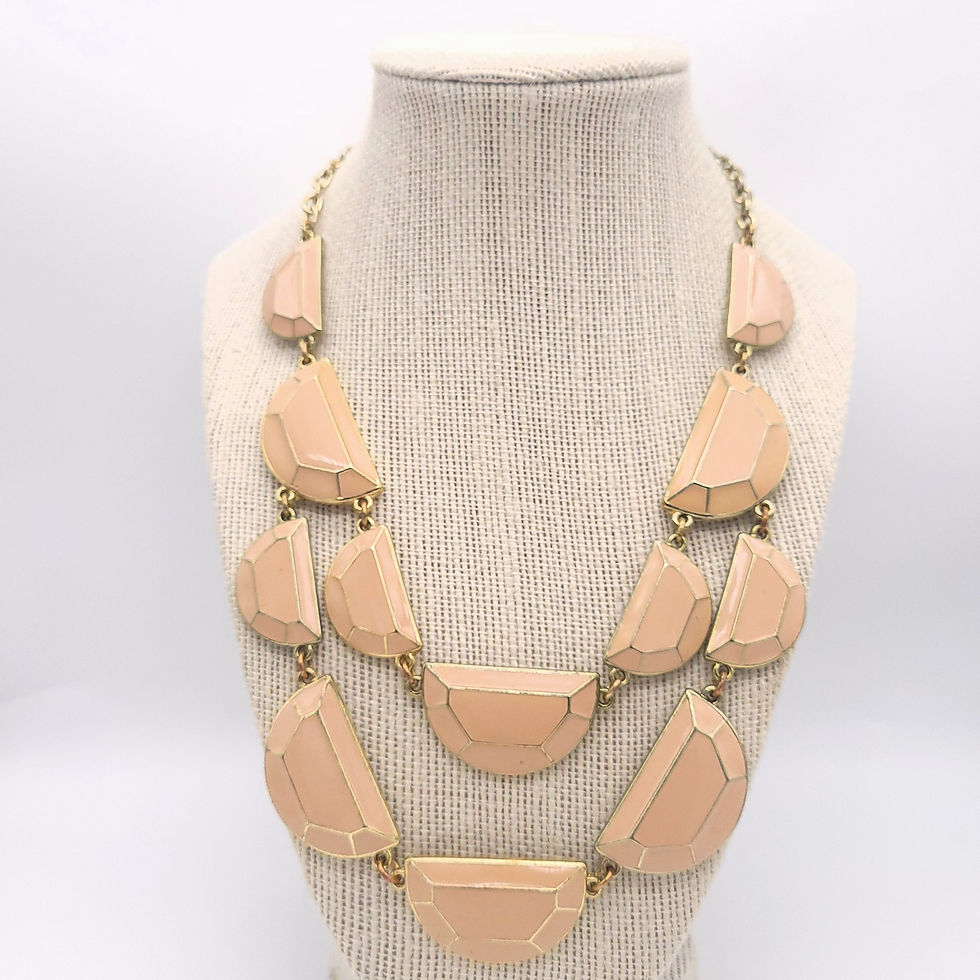 Thumbnail: 90s Jumbo Pink Enamel Necklace